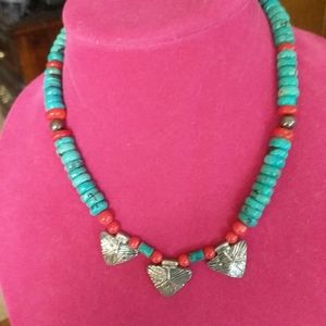 Turquoise and Coral Necklace